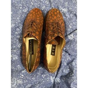Kikit  Chunky Oxfords Prato Size 8 M Vtg Shoes Shoe 80's 90's Derby Crocodile